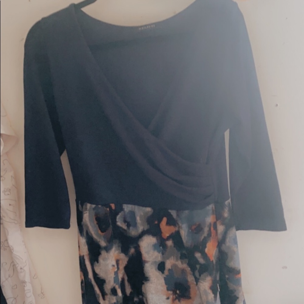 Cross Breast Purple Floral Dress